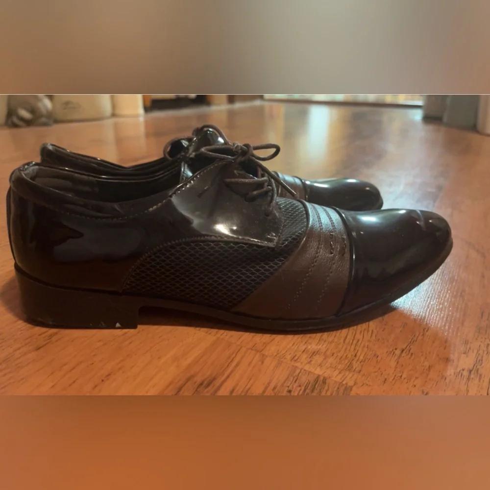 👞 RARE Jingpin Men’s Classy Eccentric Leather Pointed Toe Lace Up Shoes - Picture 4 of 6